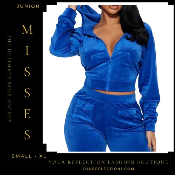 Electric Elegance: The Ultimate Blue 2pc Set - Picture 1 of 6